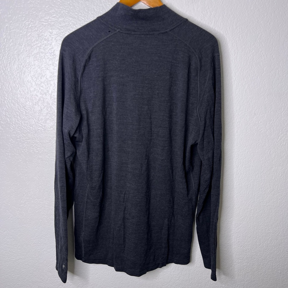 Smartwool Mens XL 1/4 Zip Merino Base Layer Sweater Gray Heather Pullover *Holes - Picture 7 of 11